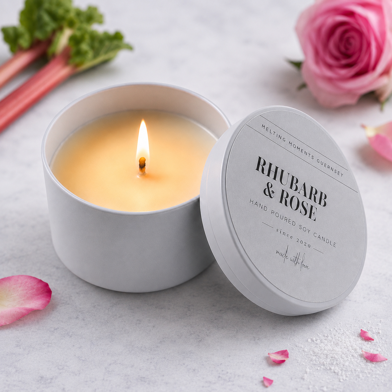 Rhubarb & Rose Candle