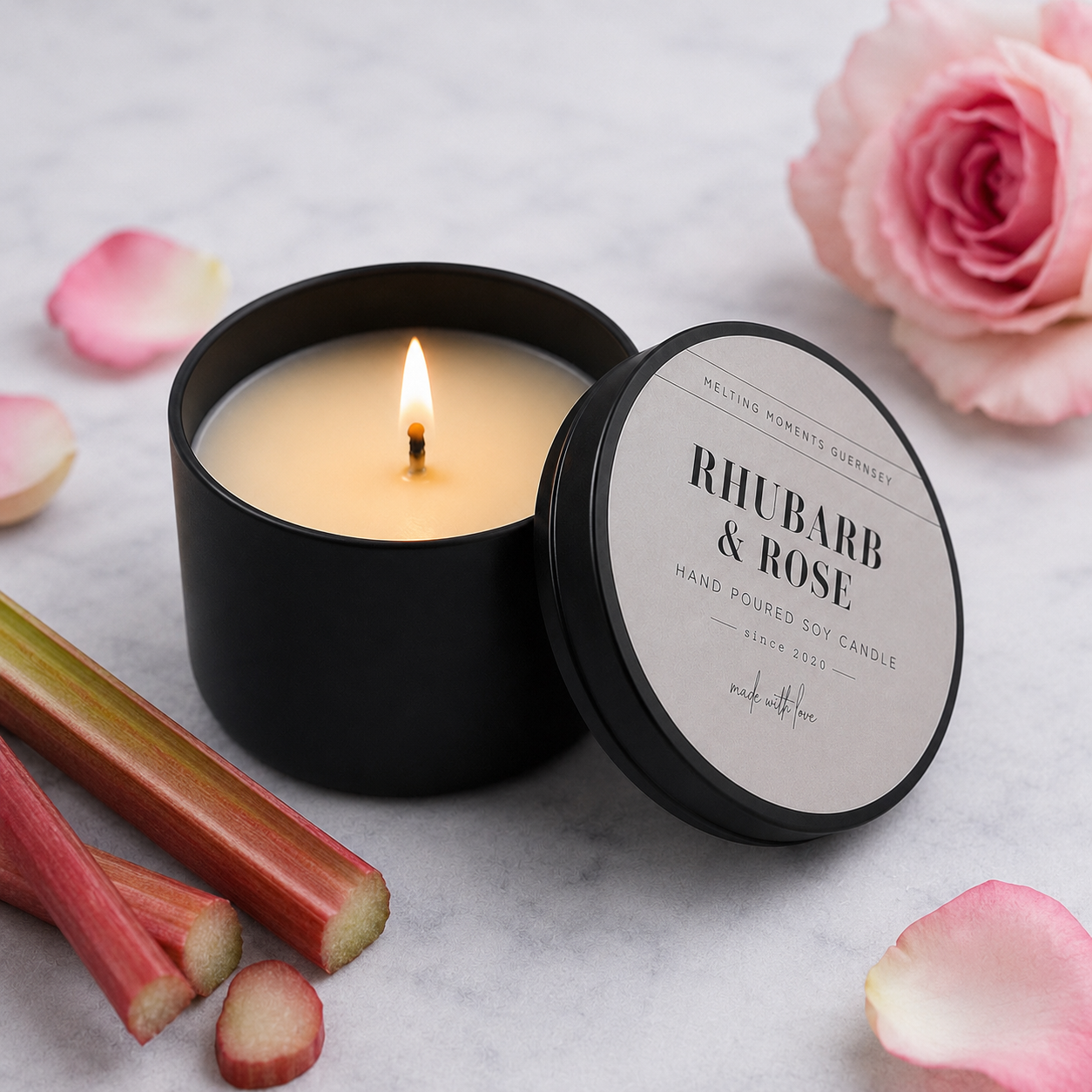 Rhubarb & Rose Candle