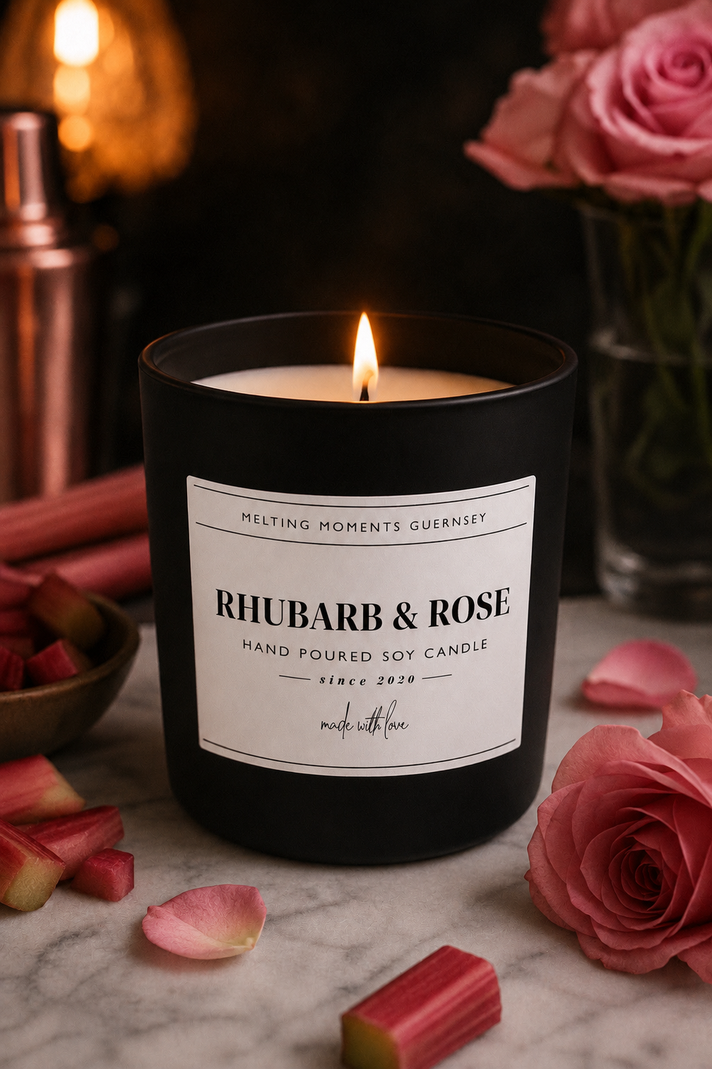 Rhubarb & Rose Candle