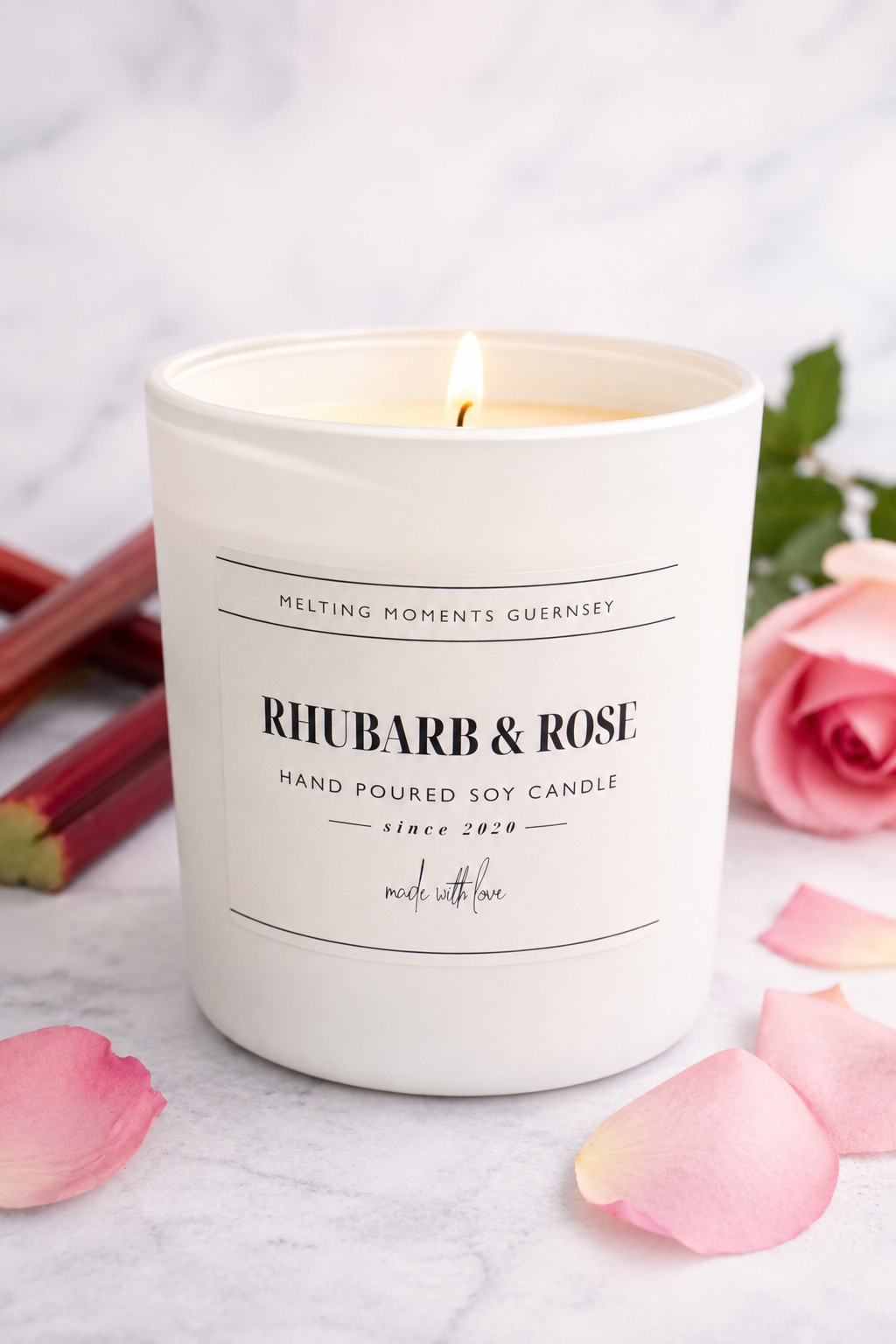 Rhubarb & Rose Candle