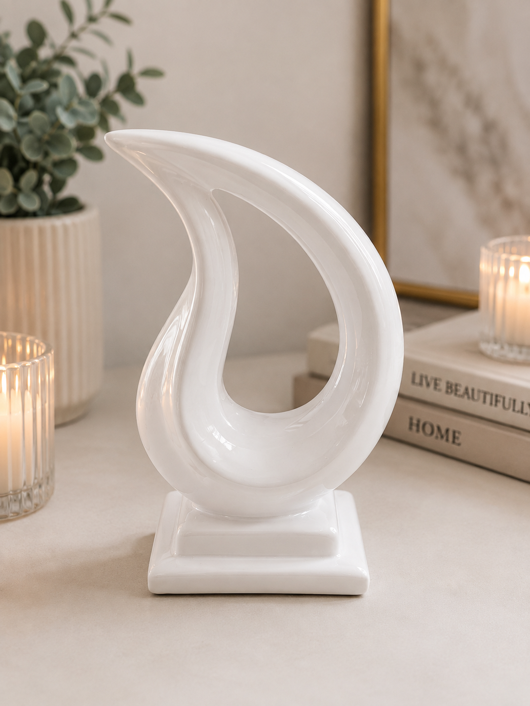 Abstract Flame Ceramic Ornament