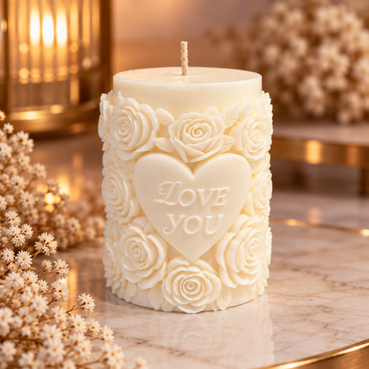 Love You Rose Candle